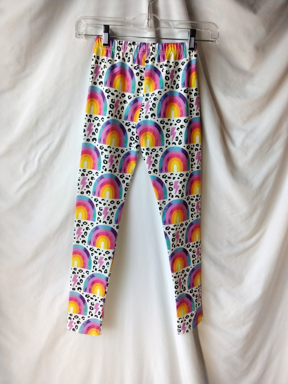 Lola + The Boys White Rainbow Print Leggings with Multicolor Arches - Picture 3 of 7